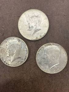 lot 0765 image: Three Kennedy Half Dollars