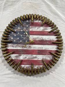 lot 0767 image: Bullet Casing American Flag Clock