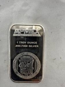 lot 0795 image: APMEX 1 Oz Silver Bar