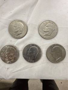 lot 0797 image: Five 1972 Eisenhower Dollars