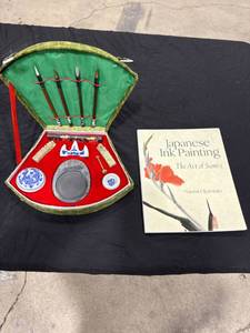 lot 0895 image: Sumi-e Ink Painting Set & Book