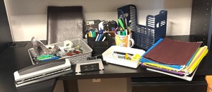 lot 125R image: MB - Large Office Supplies Collection with File Folders, Pens, Punches and Organizers