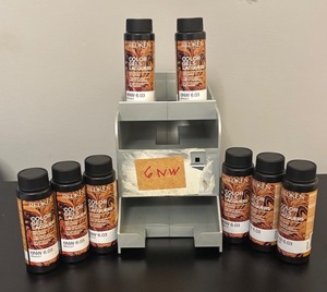 lot 131R image: O - Set of 8 Redken Color Gels Lacquers 6NW Brandy 2oz Bottles with Organizer