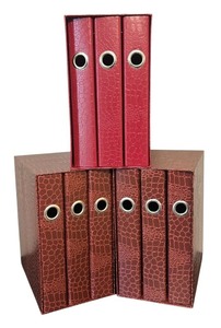 lot 144R image: O - Set of 3 Boxed Binders Sets with Faux Leather Pattern