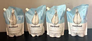 lot 202R image: O - Set of 4 Method Gel Hand Wash Refills Sweet Water 34 fl oz Each