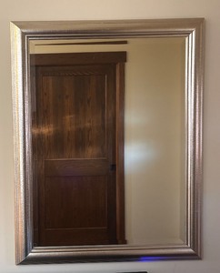 lot 250R image: E - Rectangular Wall Mirror with Textured Silver Frame