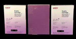 lot 257R image: O - Lot of 3 Kroy and Varitronics Supply Cartridges for Merlin Express