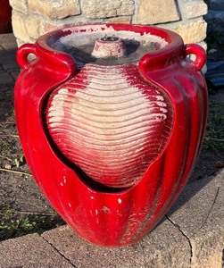 lot 270R image: SY - Red Outdoor Yard Fountain