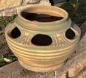 lot 272R image: SY - Terra Cotta Planter Pot with Cutouts