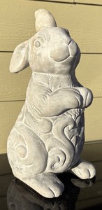 lot 278R image: SY - Cute Cement Bunny Decor Statue