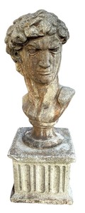 lot 279R image: SY - Cement Classical Bust on Pillar Base