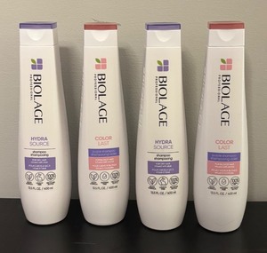 lot 314R image: O - Set of 4 Biolage Professional Shampoo Bottles Hydra Source and Color Last