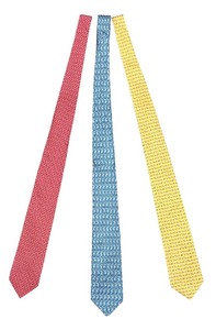 lot 323R image: O - Set of 3 Salvatore Ferragamo Patterned Silk Neckties