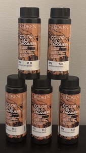 lot 326R image: O - Set of 5 Redken Color Gels Lacquers 6N Moroccan Sand 2 fl oz Bottles