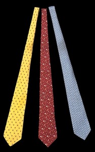 lot 353R image: O - Set of 3 Salvatore Ferragamo Silk Neck Ties - Assorted Patterns