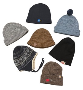 lot 369R image: MB - Collection of 7 Knit Beanies and Winter Hats by Carhartt, Lucky Brand and More