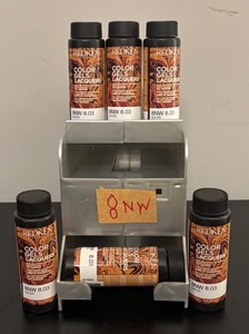 lot 372R image: O - Set of 6 Redken 8NW Safari Color Gels Lacquers with Storage Organizer