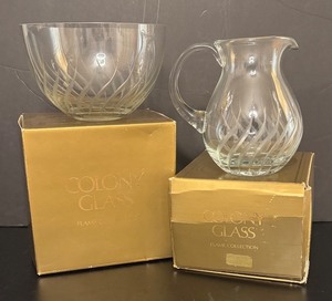 lot 373R image: MB - Colony Glass Flame Collection Bowl and Pitcher Set
