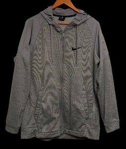 lot 375R image: OC - Nike Dri-Fit Gray Full Zip Hooded Jacket Size Large