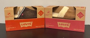 lot 427R image: MB - Two New Pairs of Levis Mens Slippers Size Large 9.5-10.5 with Memory Foam
