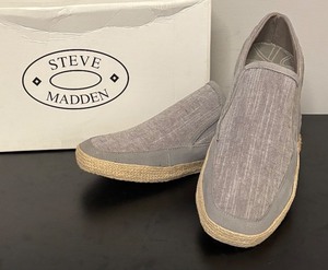 lot 429R image: O - Steve Madden Wheatonn Grey Fabric Slip-On Shoes Size 10