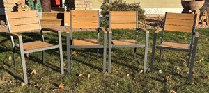 lot 459R image: SY - Set of 4 Sunvilla Outdoor Chairs with Metal Frames