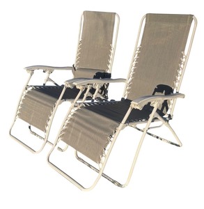 lot 483R image: SY - Pair of Adjustable Outdoor Lounge Chairs
