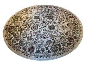 lot 31D image: World Rug Traders Persian Style Round Area Rug 94 Inch Floral Pattern