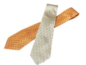 lot 47T image: Set of 2 Hermes Paris Silk Ties with Patterned Designs