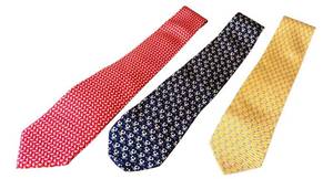 lot 51T image: Set of 3 Salvatore Ferragamo Silk Ties with Animal & Bird Patterns