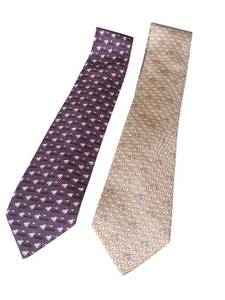lot 62T image: Set of 2 Hermes Silk Ties with Duck Pattern Designs