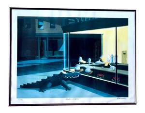 lot 72D image: Framed Limited Edition Print Window Shopping by Bedard 47450
