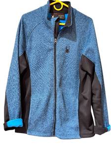 lot 103D image: Spyder Full-Zip Fleece Jacket Blue and Black Size Large