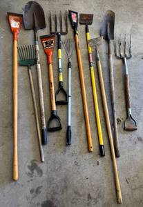 lot 114D image: G - Collection of 11 Assorted Yard and Garden Hand Tools