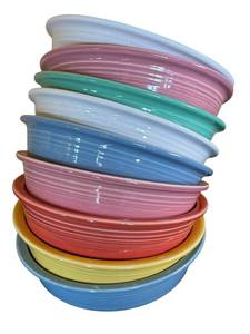 lot 123D image: LR - Set of 9 Fiesta 7-Inch Bowls Assorted Colors