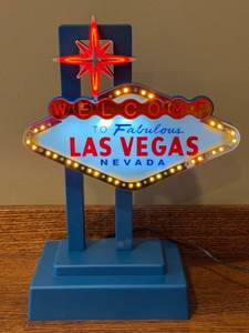 lot 175D image: LR - Lighted Welcome to Las Vegas Nevada Sign Tabletop Display