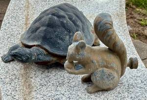 lot 188D image: SY - Cast Iron Turtle Garden Statue and Metal Squirrel Sprinkler