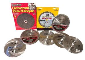 lot 280D image: MBR - Lot of 7 Circular Saw Blades Mixed Brands and Types 7-14 Inch