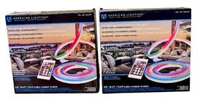 lot 281D image: 2 American Lighting Color Changing Neon Flex Light Kits with Remote Control, 16.4ft Each