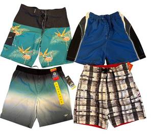 lot 283D image: MBR - Set of 4 Mens Swim Trunks Speedo and Ocean Current Assorted Sizes
