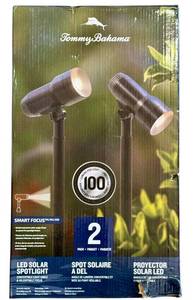 lot 302D image: G - Tommy Bahama LED Solar Spotlight 2 Pack Adjustable Smart Focus