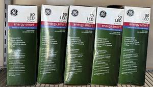 lot 308D image: Set of 5 GE Energy Smart 50-Count LED C7 Christmas String Lights