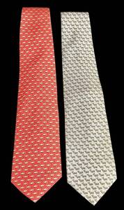 lot 326D image: Set of 2 Vineyard Vines Silk Ties Shark and Whale Pattern