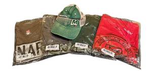 lot 327D image: MBR - Menards Camo Hat and Set of 4 Large Graphic Menards T-Shirts Assorted Colors