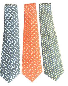 lot 328D image: Set of 3 Vineyard Vines Silk Ties with Butterfly, Flower, and Watermelon Patterns