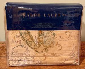 lot 381D image: Ralph Lauren Verdonnet Paisley FullQueen Duvet Cover Camel