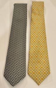 lot 399D image: Pair of Salvatore Ferragamo Made in Italy Silk Ties with Animal Prints