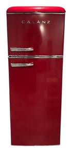 lot 11R image: Galanz Household Retro Red Refrigerator Model GLR76TRDER