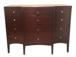 lot 8B image: LL  - Contemporary 10-Drawer Dresser with Espresso Finish and Brushed Metal Pulls