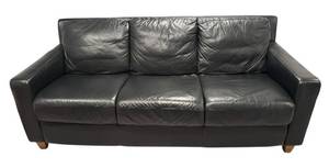 lot 16R image: LL  - Divani Chateau dAx Black Leather Sofa